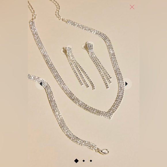 Three-piece Pave Cubic Zirconia Jewelry Set - Picture 2 of 2